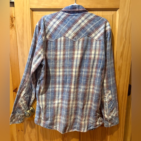 BKE Vintage standard fit men's pearl snap button-down shirt XL - Picture 3 of 12